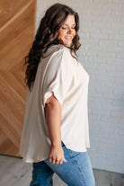 Sweet Simplicity Button Down Blouse in Oatmeal    Tops Ave Shops- Tilden Co.