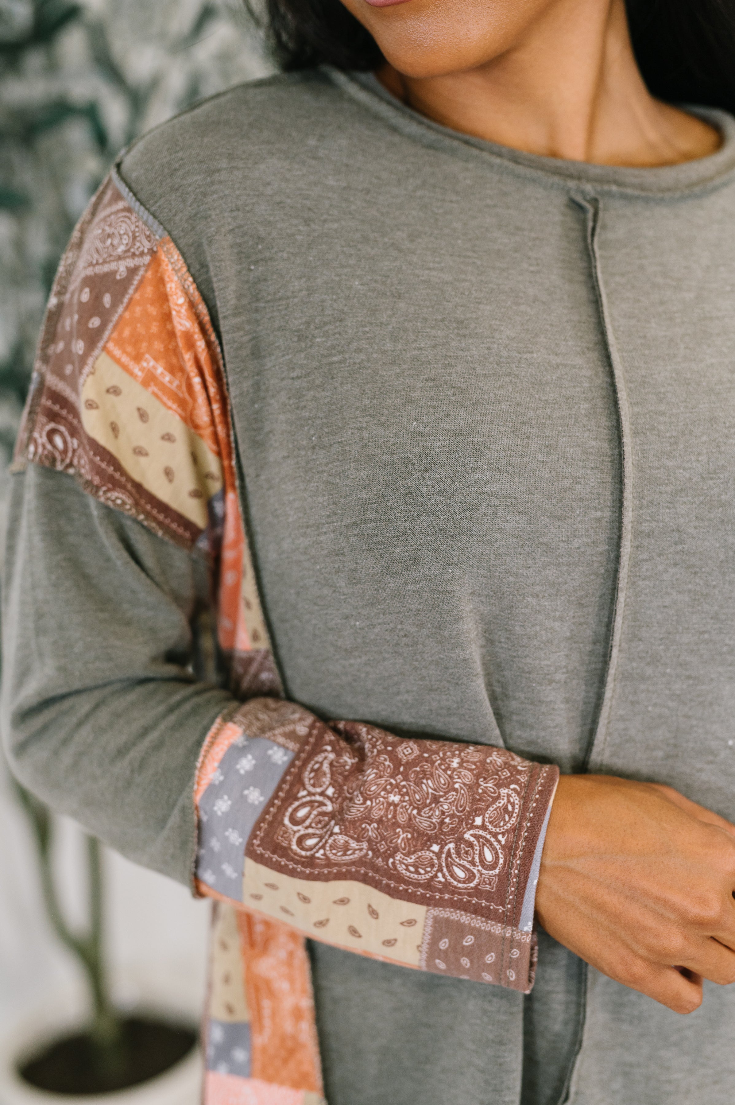 Sweet as Pie Color Block Relaxed Long Sleeve Womens Ave Shops- Tilden Co.