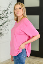 Take It Easy Slouchy Tee in Hot Pink Womens Ave Shops- Tilden Co.
