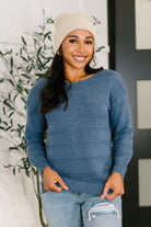 Take My Time Boatneck Textured Long Sleeve Womens Ave Shops- Tilden Co.