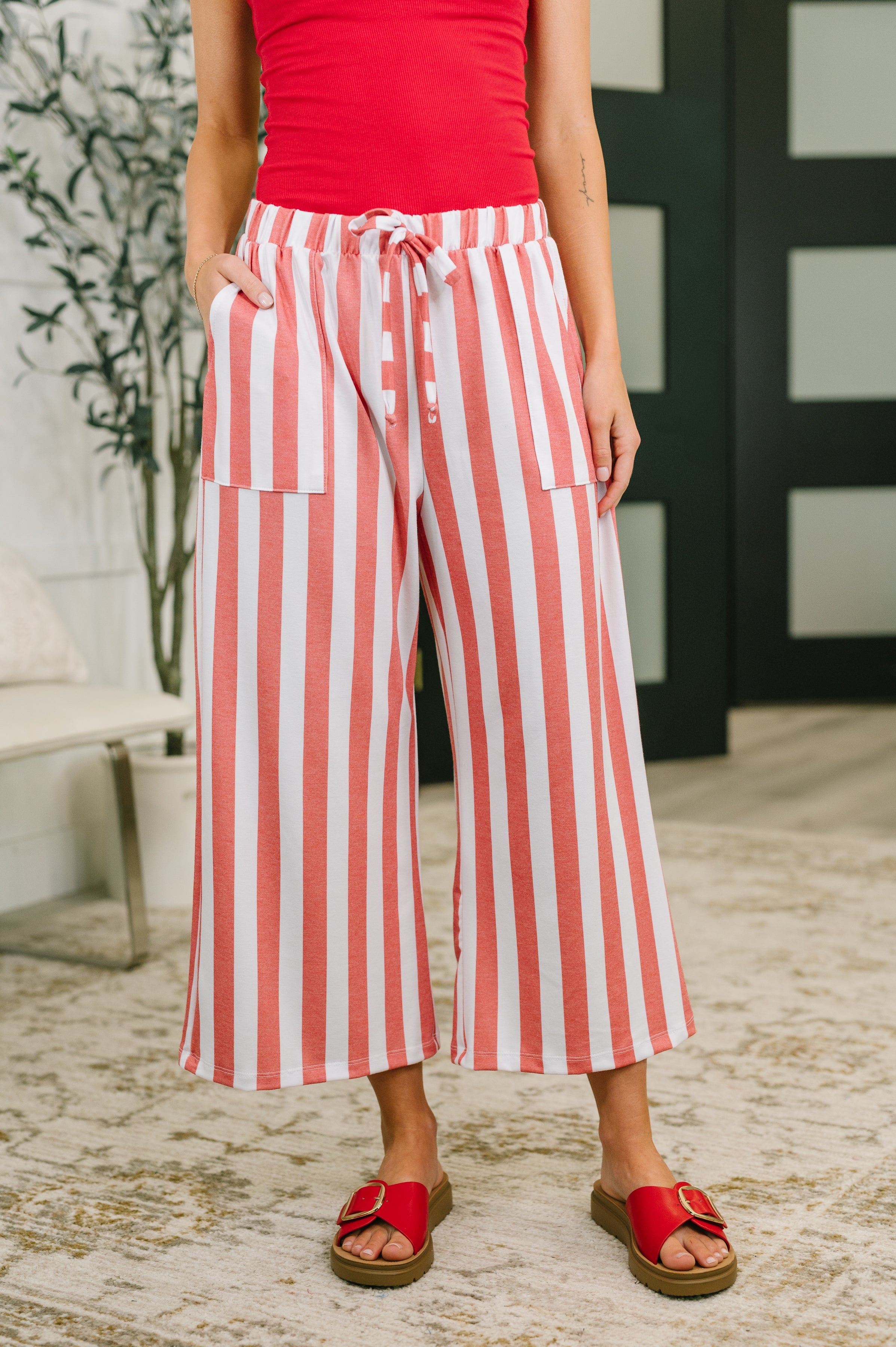 Take Your Time High Waisted Wide Leg Bottoms Womens Ave Shops- Tilden Co.