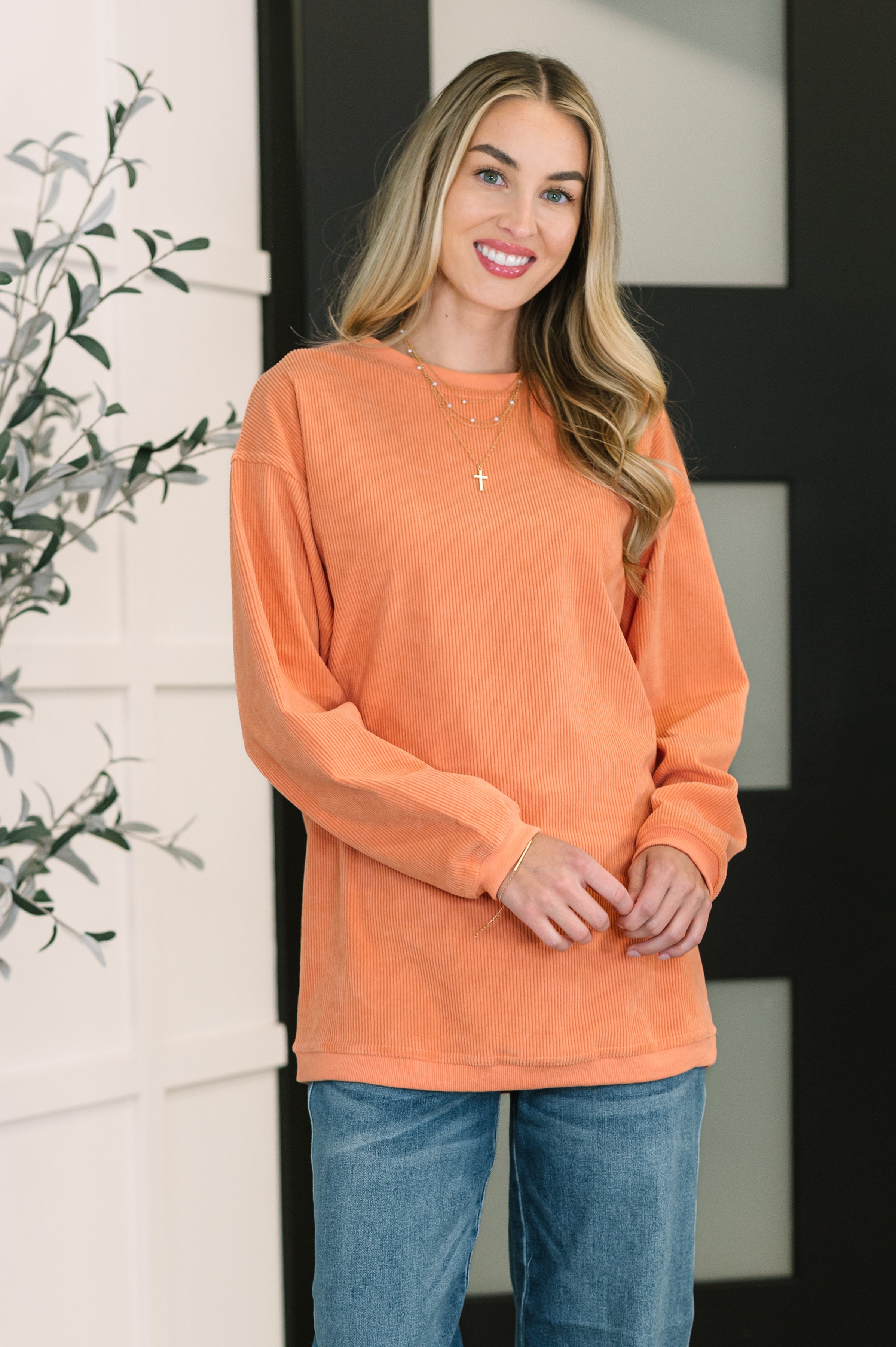 Taking A Drive Oversized Corded Sweatshirt Womens Ave Shops- Tilden Co.