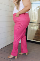 Tanya Control Top Faux Leather Pants in Hot Pink    Bottoms Ave Shops- Tilden Co.