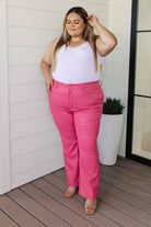 Tanya Control Top Faux Leather Pants in Hot Pink    Bottoms Ave Shops- Tilden Co.