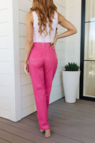 Tanya Control Top Faux Leather Pants in Hot Pink    Bottoms Ave Shops- Tilden Co.