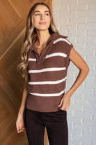 Tea Service 1/4 Zip Sleeveless Sweater    Tops Ave Shops- Tilden Co.