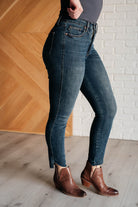 Tessa High Rise Control Top Step Hem Skinny Jeans Womens Ave Shops- Tilden Co.