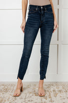 Tessa High Rise Control Top Step Hem Skinny Jeans Womens Ave Shops- Tilden Co.