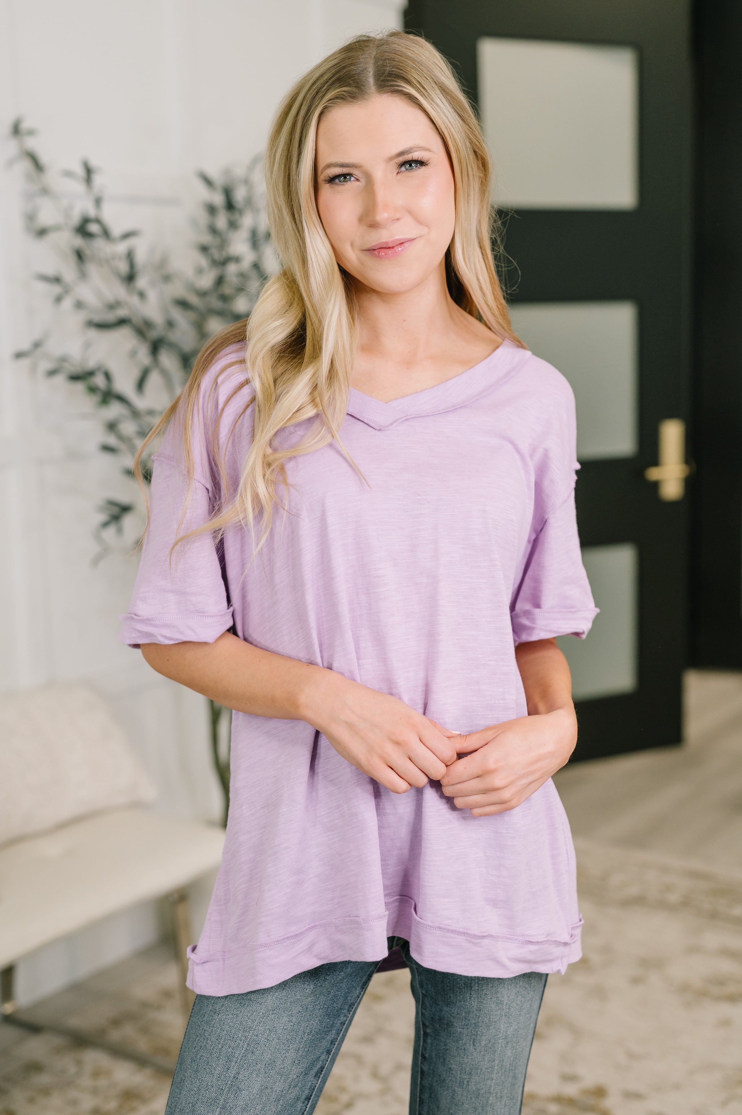 Thanks To You Relaxed Tee in Lilac Womens Ave Shops- Tilden Co.