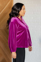 The Best Policy Velvet Balloon Sleeve Top    Tops Ave Shops- Tilden Co.