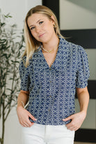The Darling Detail Collared Blouse in Denim Womens Ave Shops- Tilden Co.