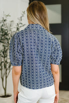 The Darling Detail Collared Blouse in Denim Womens Ave Shops- Tilden Co.