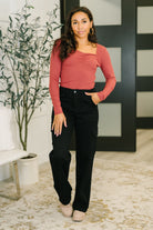 The Girls are Back in Town Long Sleeve Top in Burgundy Womens Ave Shops- Tilden Co.