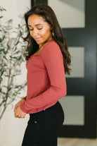 The Girls are Back in Town Long Sleeve Top in Burgundy Womens Ave Shops- Tilden Co.