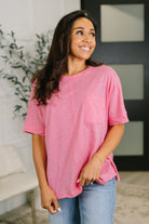 The Layback Relaxed Basic Tee in Pink Womens Ave Shops- Tilden Co.