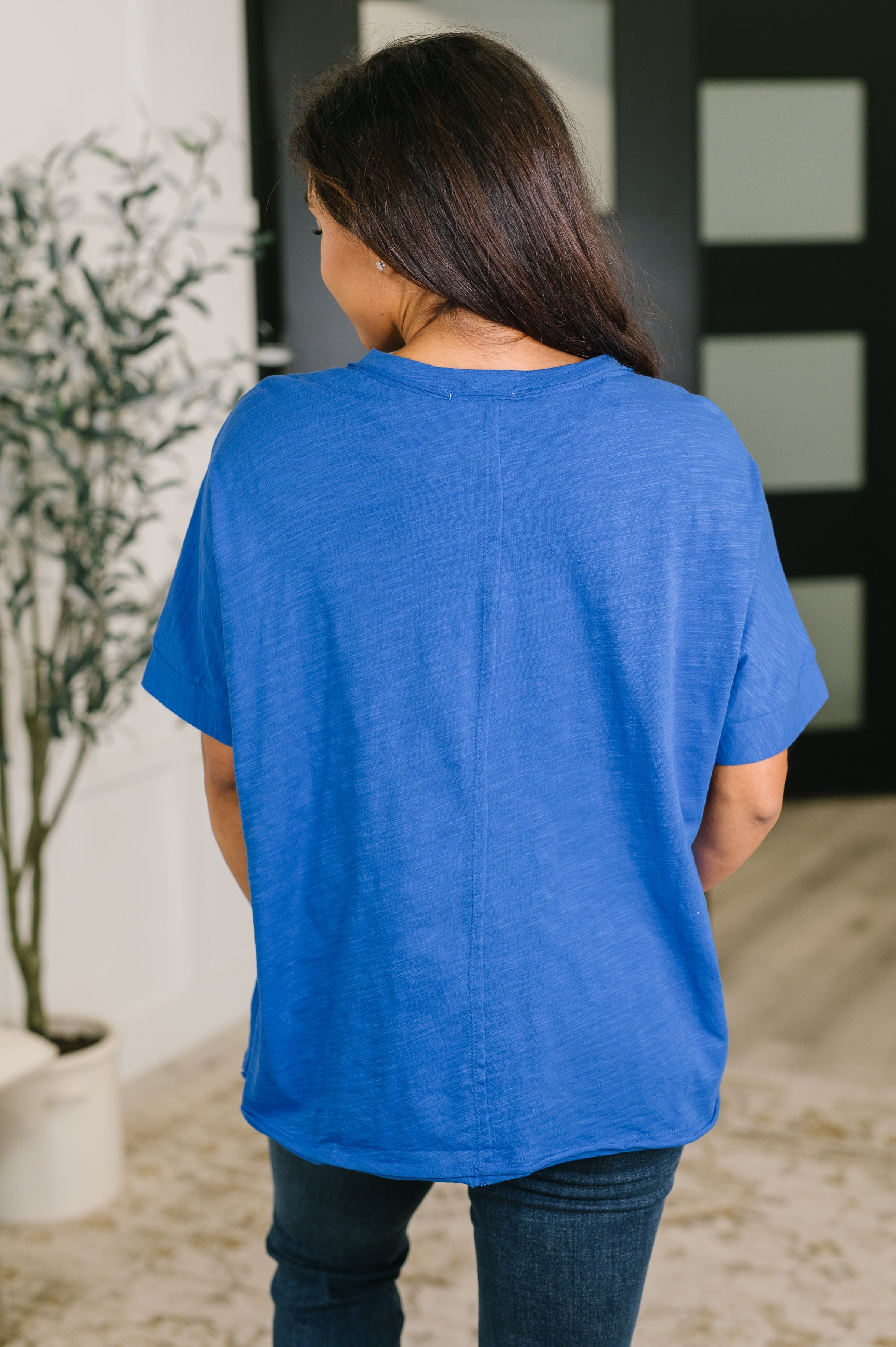 The Layback Relaxed Basic Tee in Royal Blue Womens Ave Shops- Tilden Co.