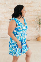 The Sun's Been Quite Kind V-Neck Dress in Blue Dresses Ave Shops- Tilden Co.