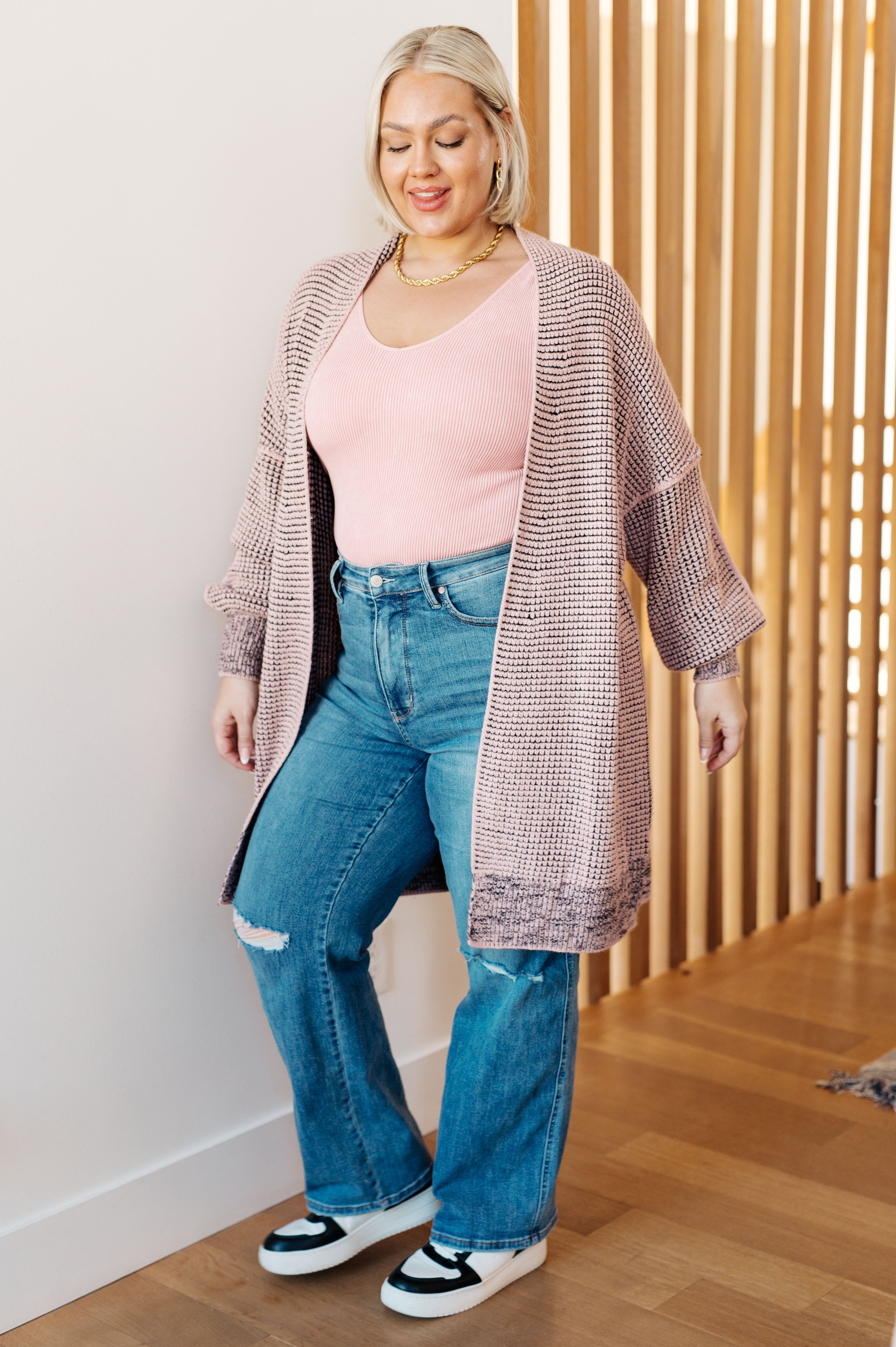The Way It Was Cardigan in Mauve Layers Ave Shops- Tilden Co.