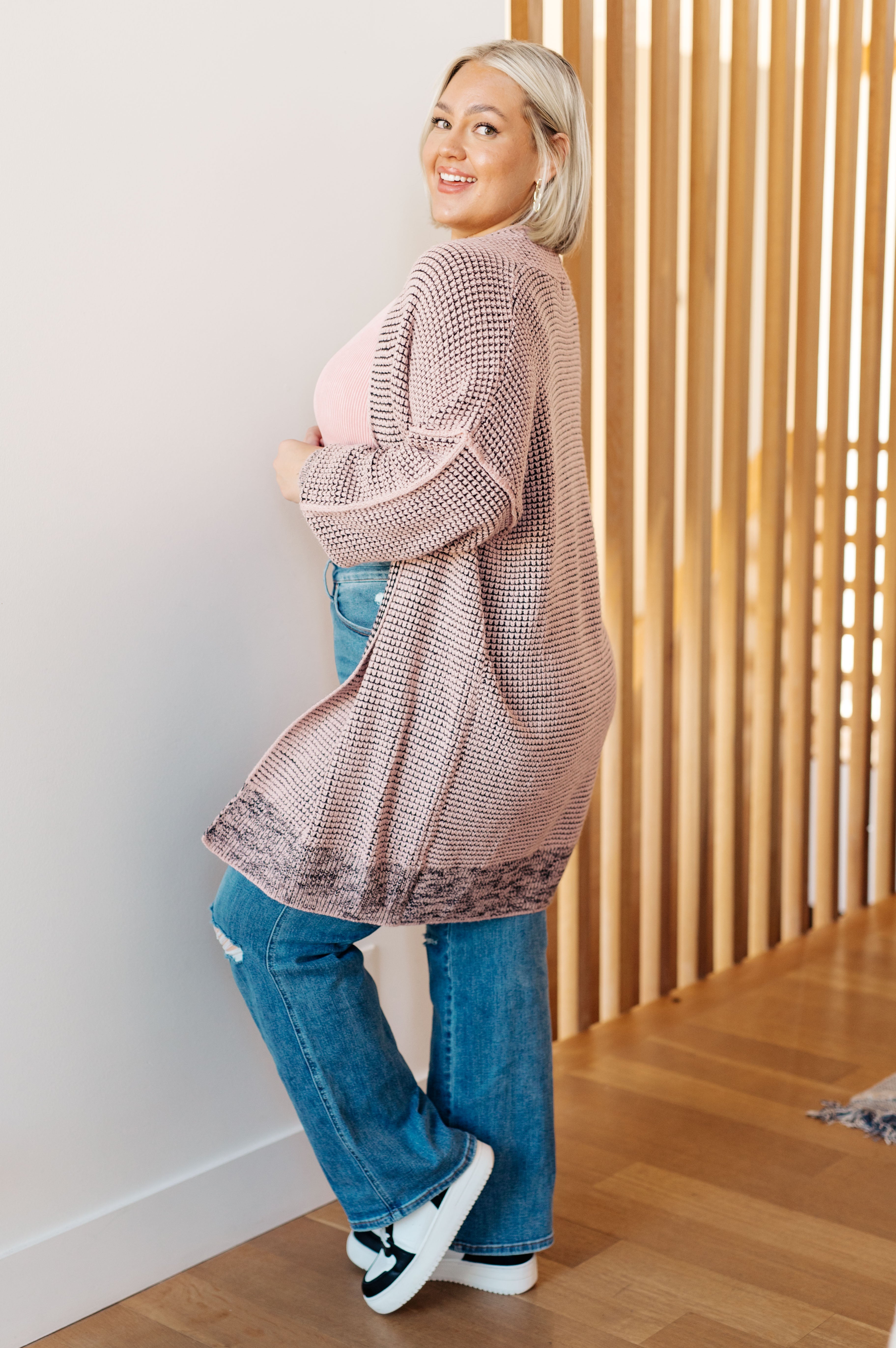 The Way It Was Cardigan in Mauve Layers Ave Shops- Tilden Co.