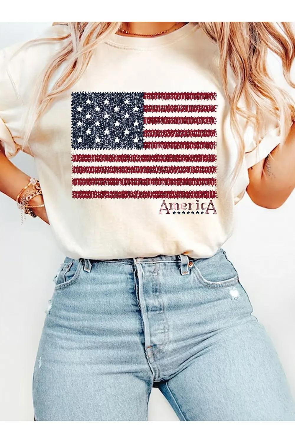 Stars & Style Tee – American Flag Graphic Graphic T-Shirt Rustee Clothing- Tilden Co.