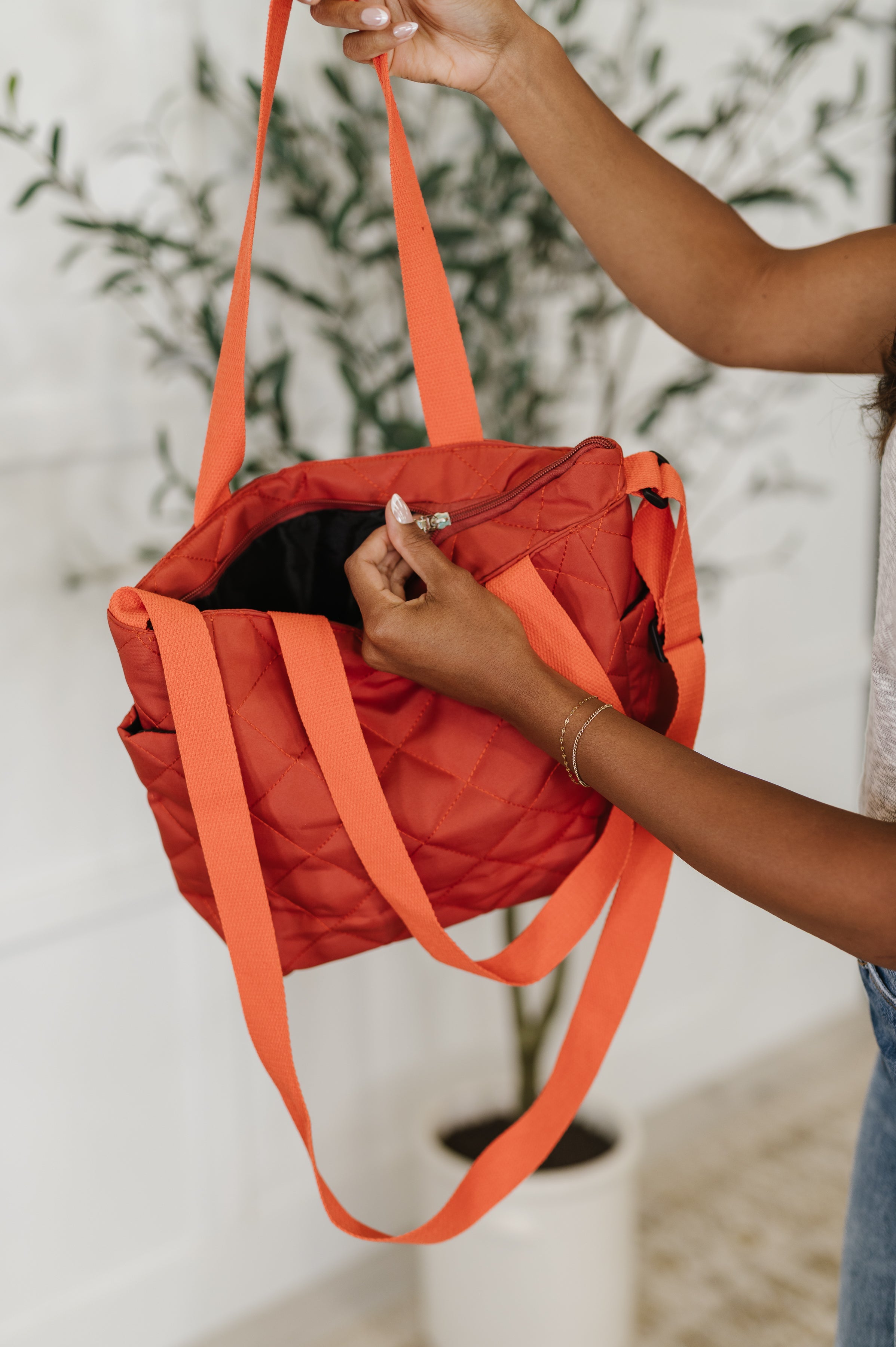 There She Goes Bag in Tomato Womens Ave Shops- Tilden Co.