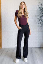 They're Not Like Us Square Neck Bodysuit in Cassis    Tops Ave Shops- Tilden Co.