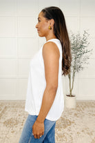 Thread Theory Round Neck Tank in Ivory Womens Ave Shops- Tilden Co.