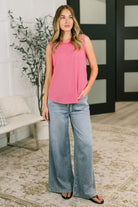 Thread Theory Round Neck Tank in Pink Womens Ave Shops- Tilden Co.