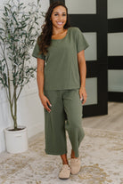 Thyme Culottes in Dusty Pine Womens Ave Shops- Tilden Co.