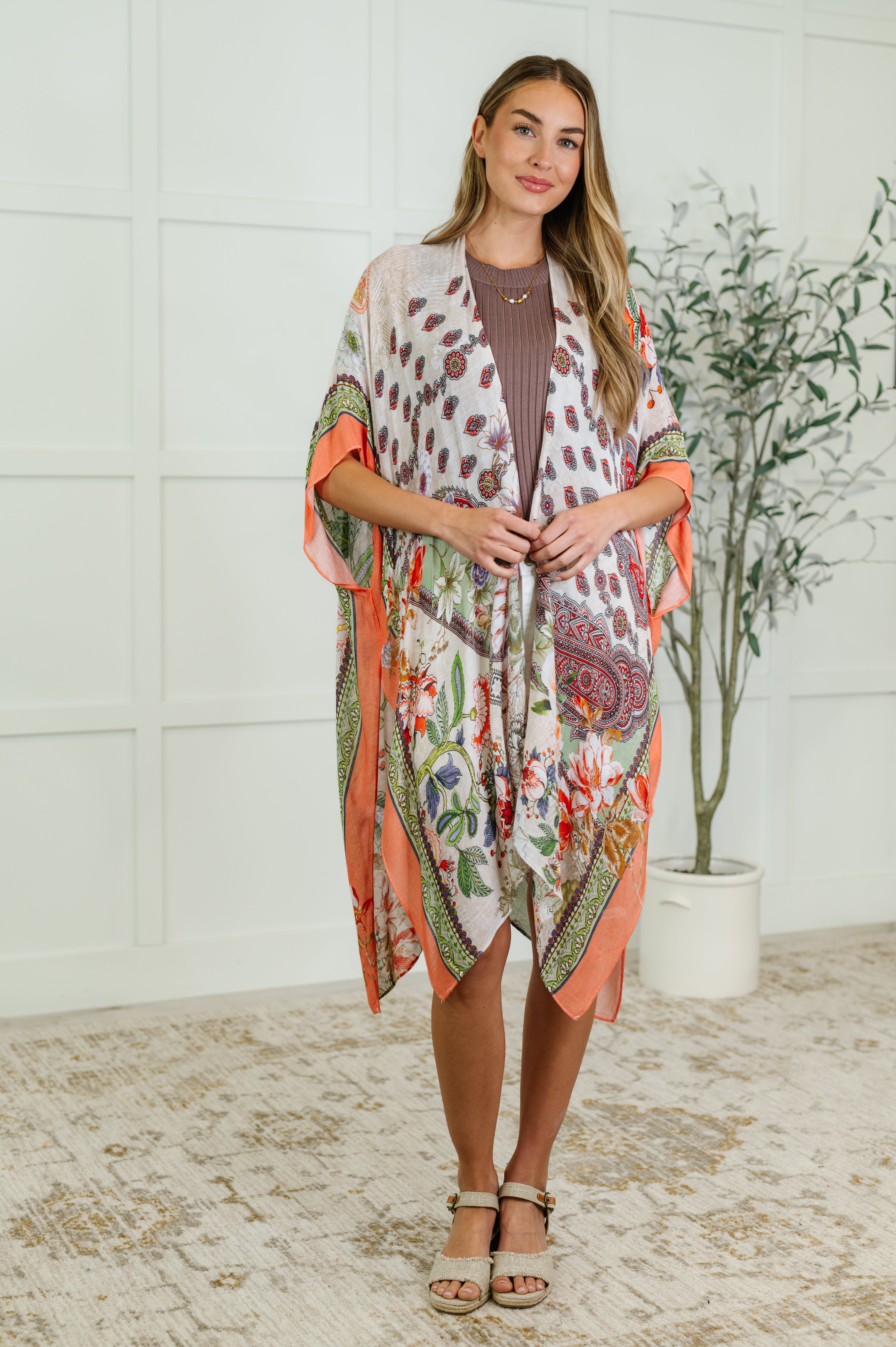 Tide to Me Open Front Kimono Cardigan Ave Shops- Tilden Co.