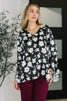 Time and Time Again Floral Blouse Womens Ave Shops- Tilden Co.
