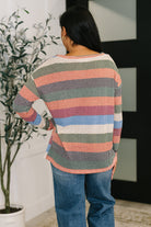 To Be Determined Drop Shoulder Top in Rust, Olive and Blue Womens Ave Shops- Tilden Co.