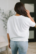 Together We're Unlimited Basic V-Neck Tee in Ivory Womens Ave Shops- Tilden Co.