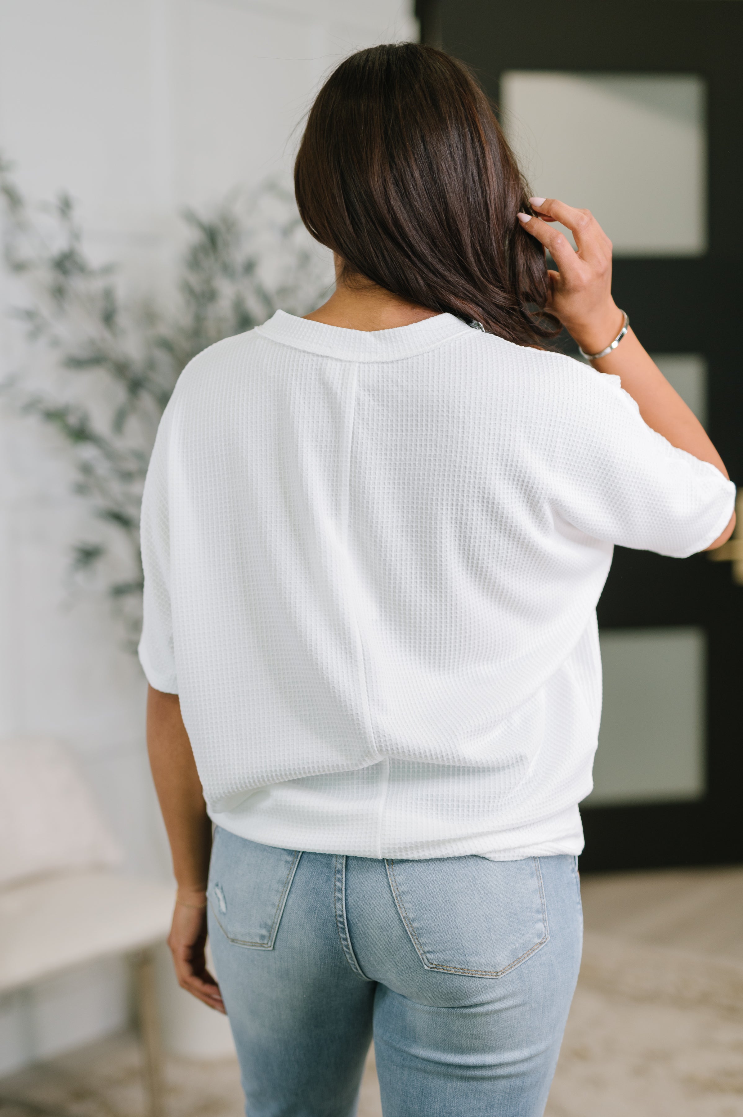 Together We're Unlimited Basic V-Neck Tee in Ivory Womens Ave Shops- Tilden Co.
