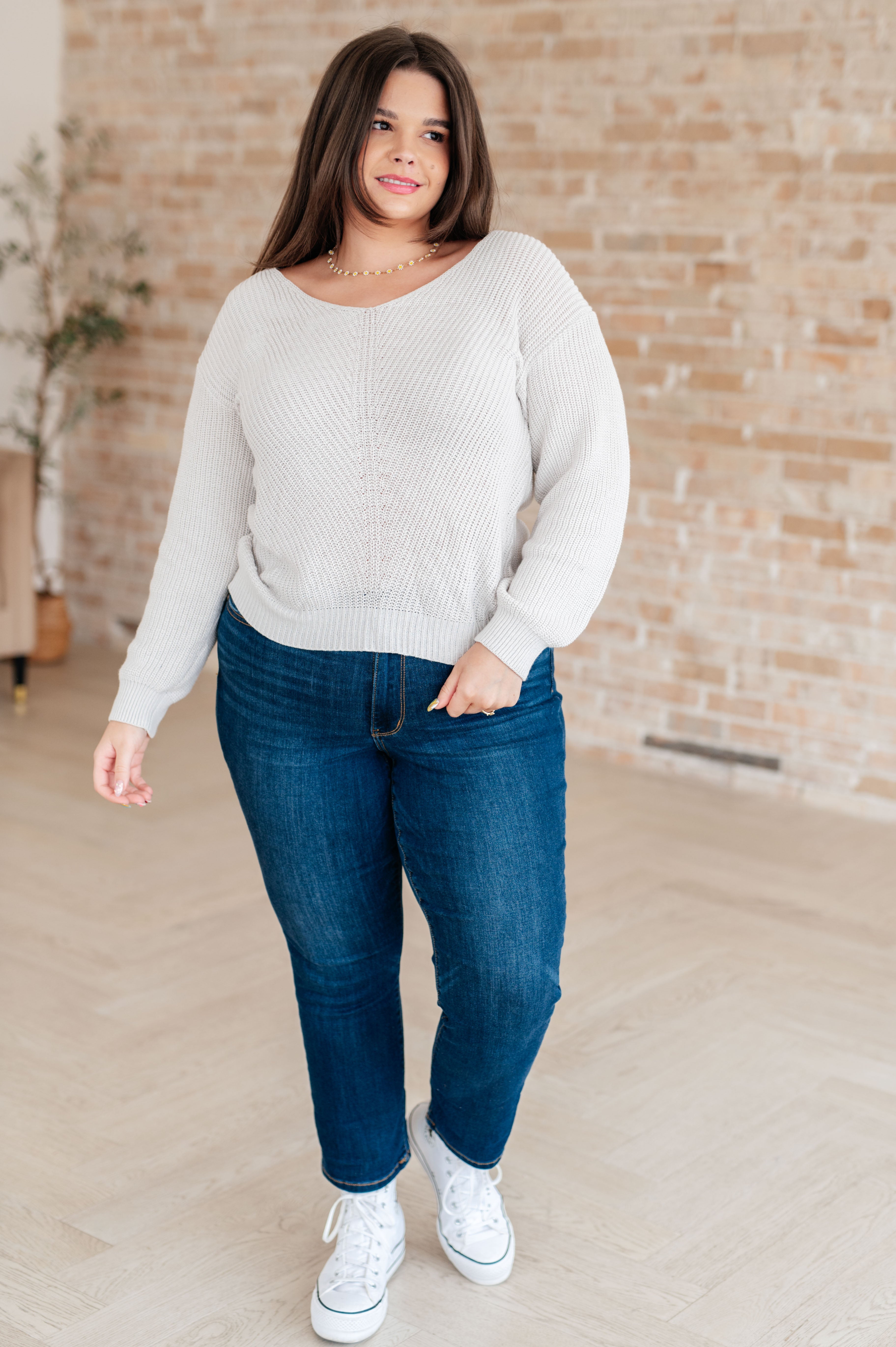 Told You So Ribbed Knit V Neck Sweater    Tops Ave Shops- Tilden Co.