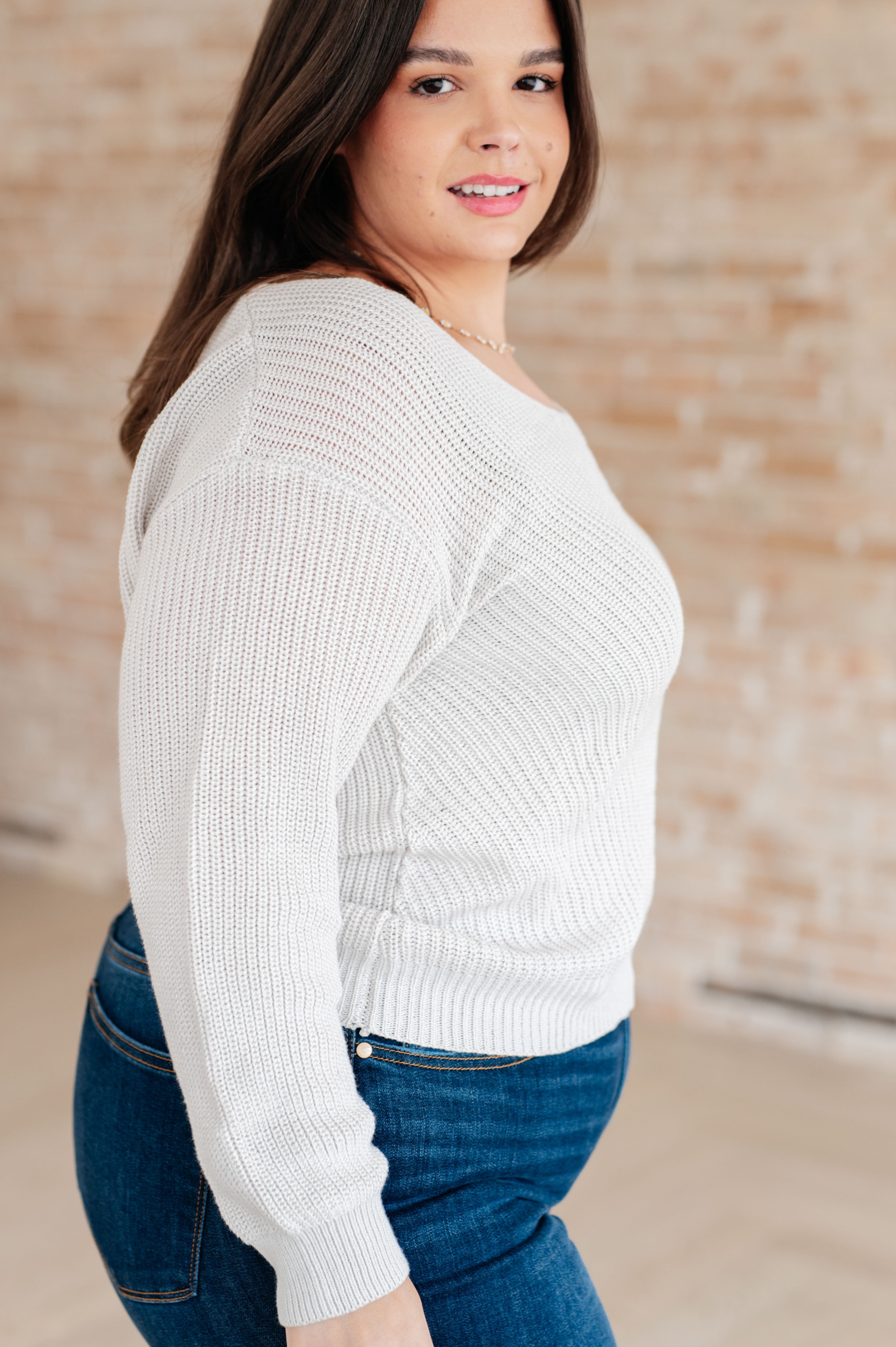 Told You So Ribbed Knit V Neck Sweater Tops Ave Shops- Tilden Co.