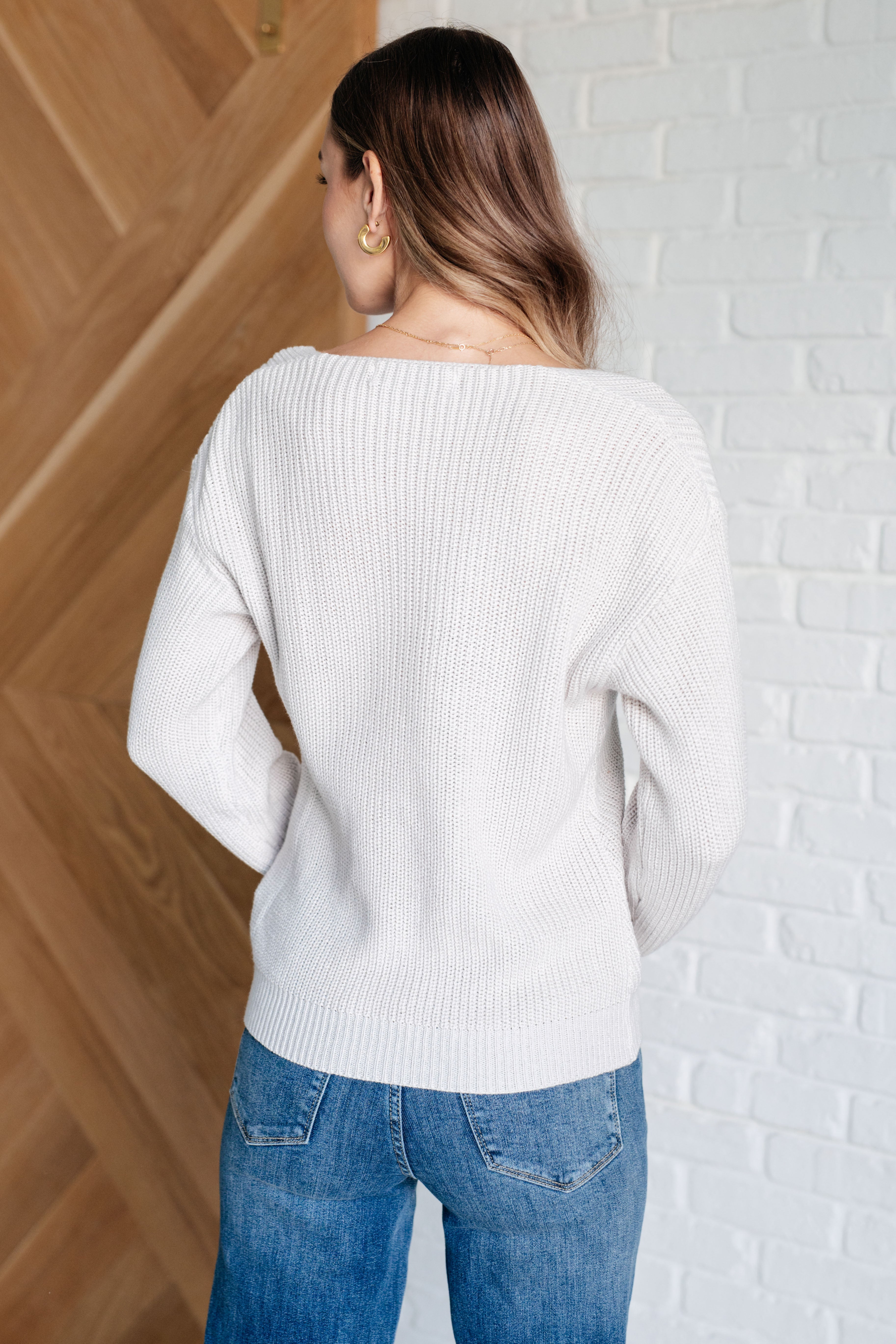 Told You So Ribbed Knit V Neck Sweater    Tops Ave Shops- Tilden Co.