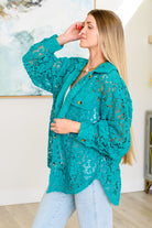 Topped with Lace Button Down Tops Ave Shops- Tilden Co.