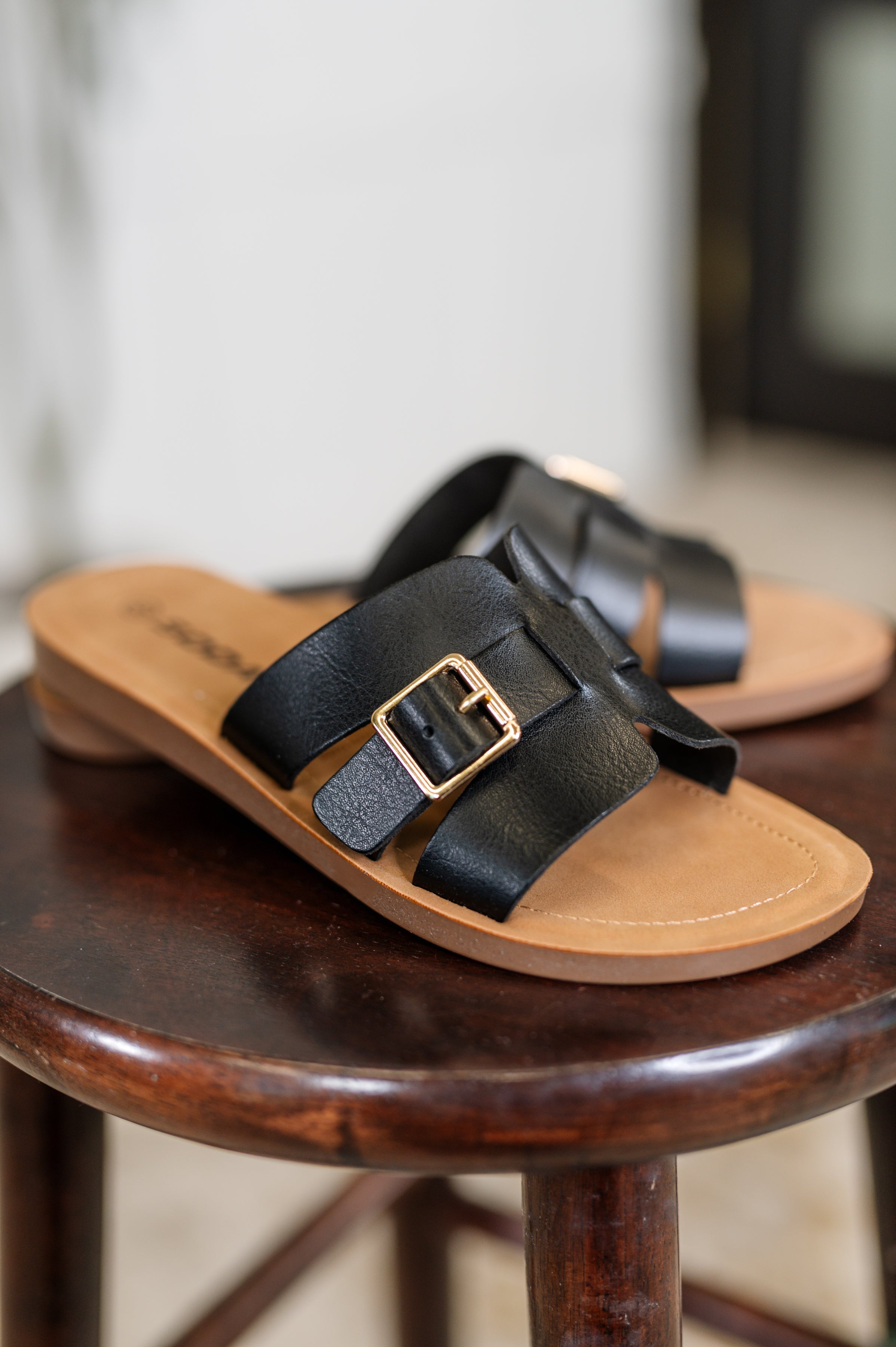 Torvi Black Slip on Sandals Womens Ave Shops- Tilden Co.