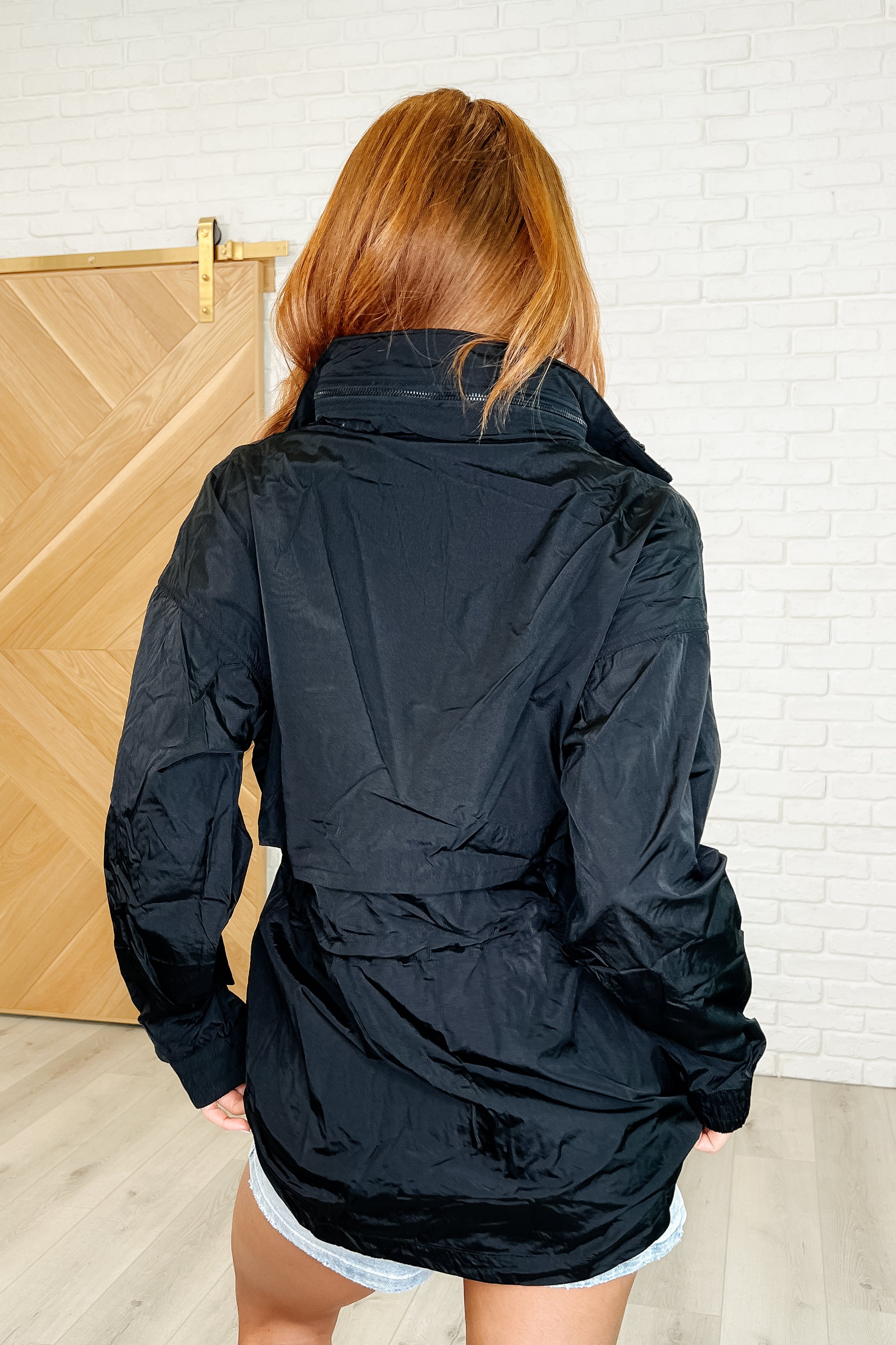 Track Snack Windbreaker in Black Womens Ave Shops- Tilden Co.