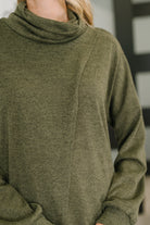 Travel City Scape Turtle Neck Tunic in Olive Womens Ave Shops- Tilden Co.