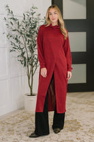 Travel City Scape Turtle Neck Tunic in Wine Womens Ave Shops- Tilden Co.