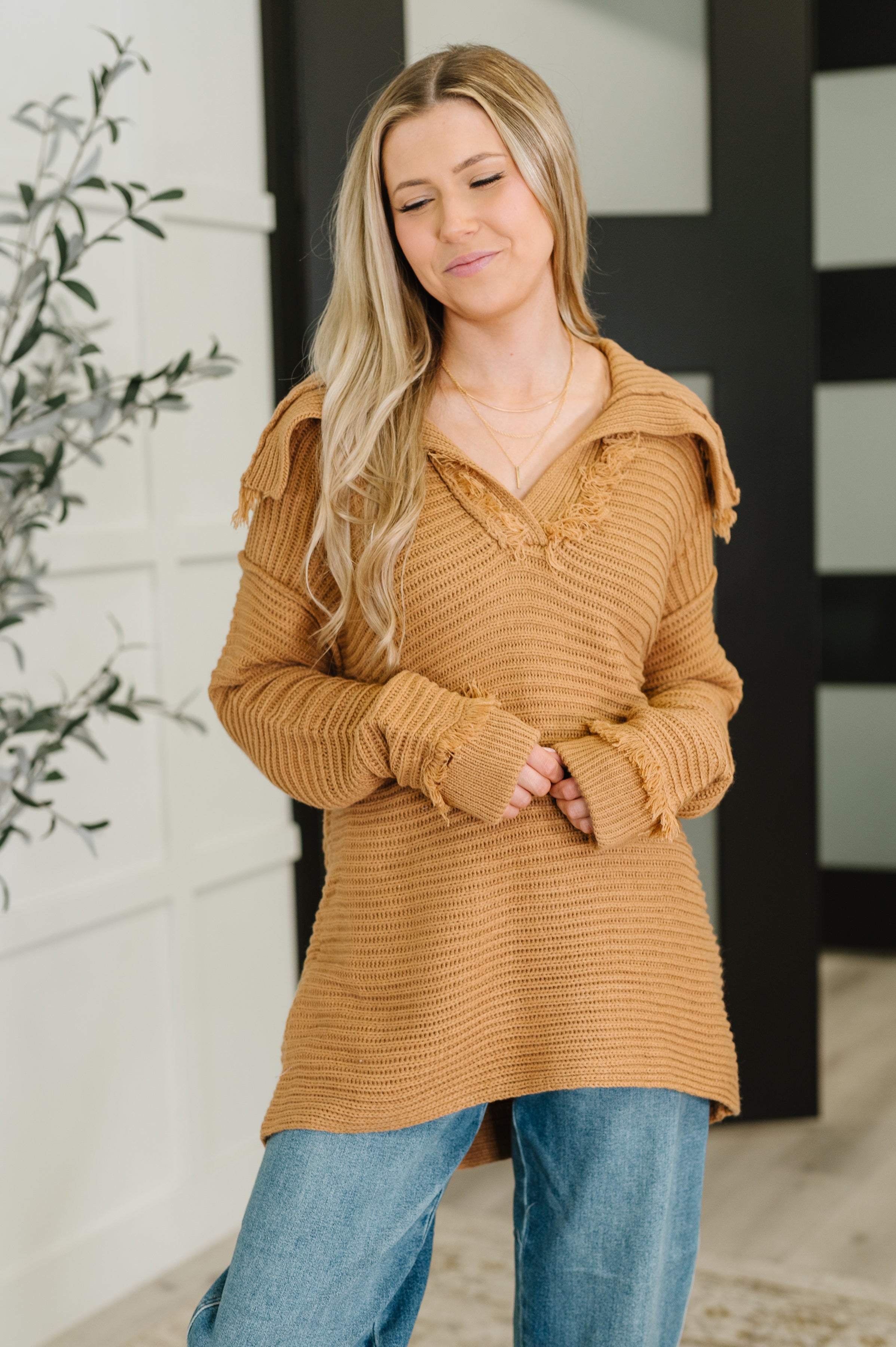 Travel Far & Wide Sweater in Taupe Womens Ave Shops- Tilden Co.