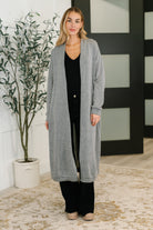 Travel Hideaway Open Front Cardigan in Soft Grey Womens Ave Shops- Tilden Co.