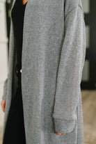 Travel Hideaway Open Front Cardigan in Soft Grey Womens Ave Shops- Tilden Co.