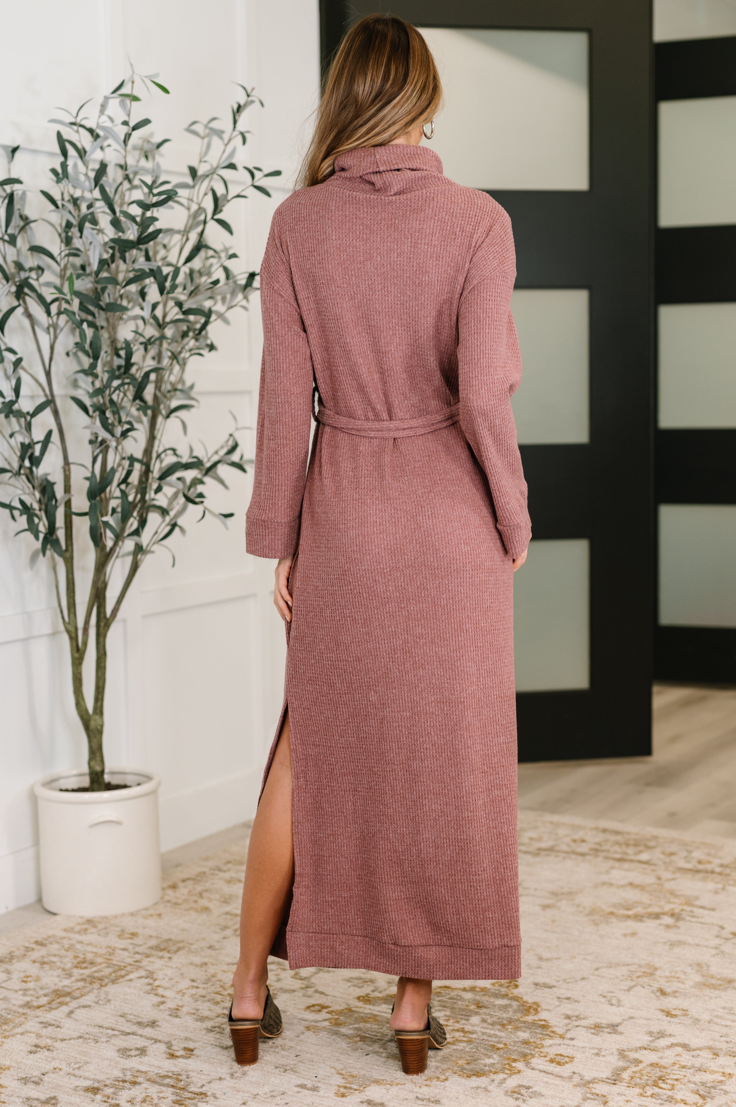 Travel Plush Knit Dress in Autumn Berry Womens Ave Shops- Tilden Co.