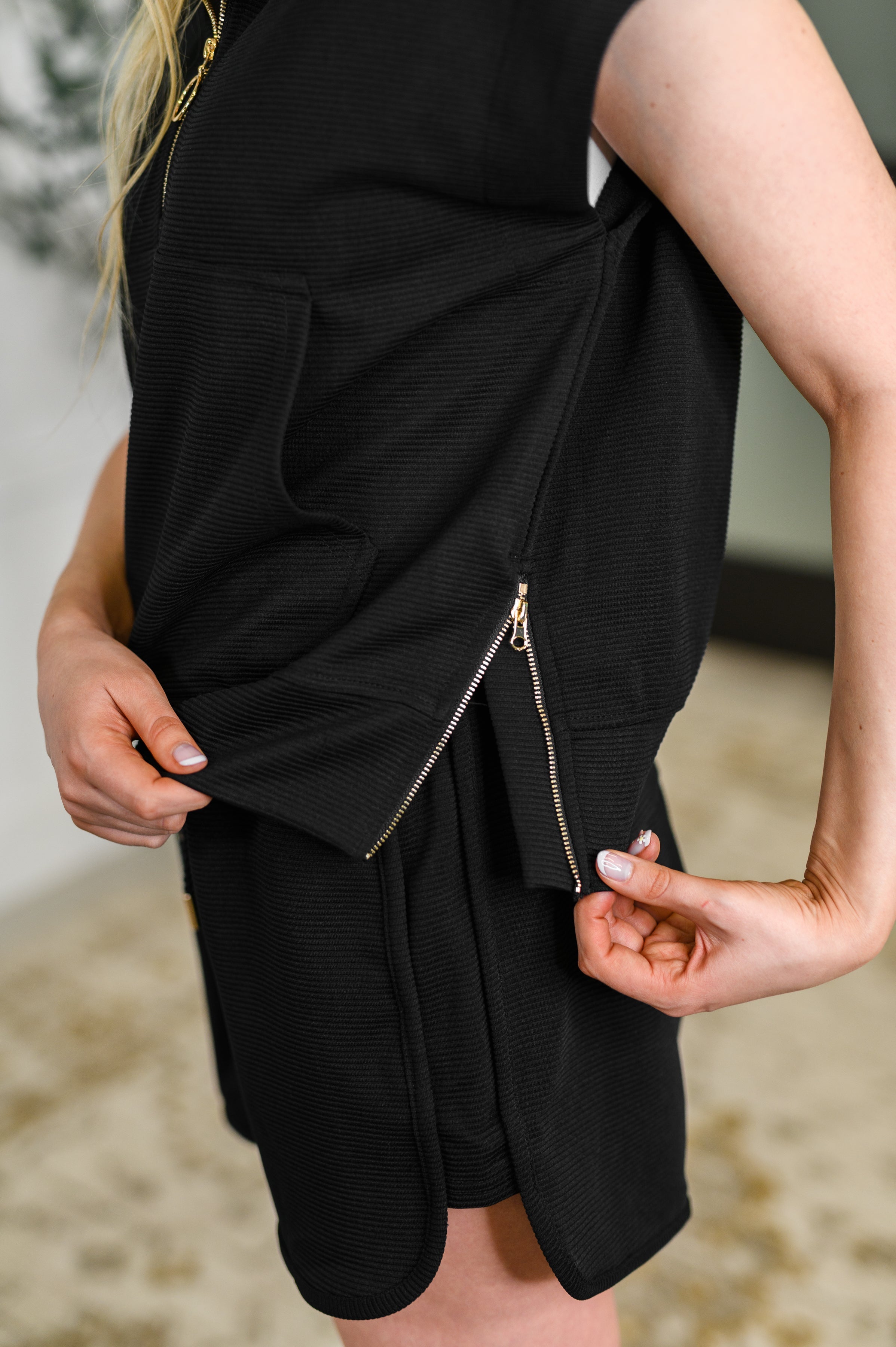 Twenty Four Karat Half Zip Top and Shorts Set Womens Ave Shops- Tilden Co.