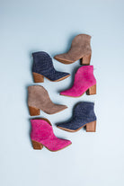 Twilight Studded Heeled Ankle Boot in Denim    Shoes Ave Shops- Tilden Co.