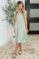 Twirl Me Softly Flutter Sleeve Dress in Sage Womens Ave Shops- Tilden Co.