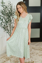 Twirl Me Softly Flutter Sleeve Dress in Sage Womens Ave Shops- Tilden Co.
